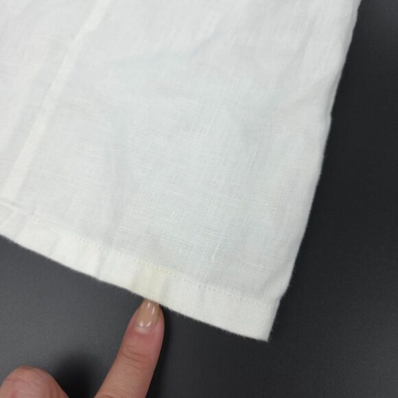 EILEEN FISHER 100% Linen Straight Leg Beach Pants White Beachy Lagenlook Minimal - Picture 9 of 10